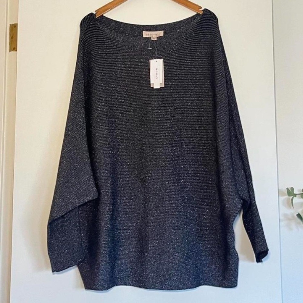 Philosophy Metallic Black and Gray New Sweater - Picture 4 of 6